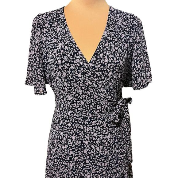 Vila Floral Wrap Maxi Dress EU 36 US 4 Boho Flowy Cottagecore Summer Feminine - Picture 5 of 15